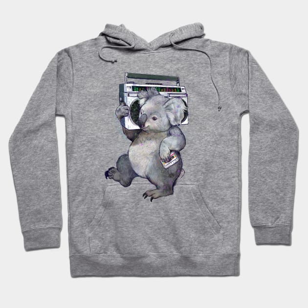 Boombox Koala Hoodie by LauraGraves